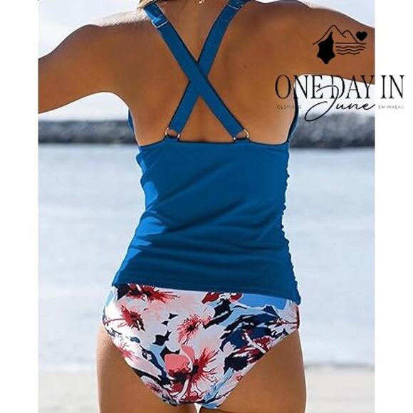 Beachsissi V Front Tummy Control Tankini Swimsuit Size XL - Picture 2 of 7